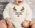 Baby Body langarm Weihnachten Rentier Rudolf XMAS Print Weihnachtsoutfit Newborn Einjährige Jungen & Mädchen Bio-Baumwolle MoonWorks®preview