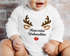 Baby Body langarm Weihnachten Rentier Rudolf XMAS Print Weihnachtsoutfit Newborn Einjährige Jungen & Mädchen Bio-Baumwolle MoonWorks®preview