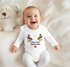Baby Body langarm Weihnachten Rentier Rudolf XMAS Print Weihnachtsoutfit Newborn Einjährige Jungen & Mädchen Bio-Baumwolle MoonWorks®preview
