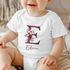 Baby Body Mädchen personalisiert Monogramm Buchstabe Initiale Florales Design Wunschname Geschenk Geburt Bio-Baumwolle SpecialMe®preview