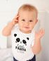 Baby Body mit Namen bedrucken lassen Aufschrift littel Panda Wunschname kurzarm Bio Baumwolle SpecialMe®preview