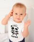Baby Body mit Namen bedrucken lassen kleines Panda-Bär Mädchen Wunschname kurzarm Bio Baumwolle SpecialMe®preview