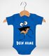 Baby Body mit Namen bedrucken lassen Krümelmonster Keks Cookie Monster personalisierbares Geschenk kurzarm Moonworks®preview