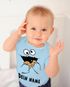 Baby Body mit Namen bedrucken lassen Krümelmonster Keks Cookie Monster personalisierbares Geschenk kurzarm Moonworks®preview