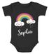 Baby Body mit Namen bedrucken lassen Motiv Regenbogen Wolke Herz kurzarm Bio Baumwolle SpecialMe®preview