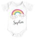 Baby Body mit Namen bedrucken lassen Motiv Regenbogen Wolke Herz kurzarm Bio Baumwolle SpecialMe®preview