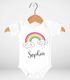 Baby Body mit Namen bedrucken lassen Motiv Regenbogen Wolke Herz kurzarm Bio Baumwolle SpecialMe®preview