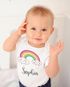 Baby Body mit Namen bedrucken lassen Motiv Regenbogen Wolke Herz kurzarm Bio Baumwolle SpecialMe®preview