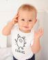 Baby Body mit Namen bedrucken lassen Schwein lustige Tiere Strichzeichung kurzarm Bio Baumwolle SpecialMe®preview