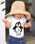 Baby Body mit Namen bedrucken lassen Tiermotive little Fox Fuchs Pinguin Panda personalisiert kurzarm Bio Baumwolle SpecialMe®preview