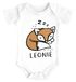 Baby Body mit Namen bedrucken lassen Tiermotive little Fox Fuchs Pinguin Panda personalisiert kurzarm Bio Baumwolle SpecialMe®preview