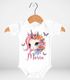 Baby Body mit Namen bedruckt Einhorn Motiv personalisierbar Geschenk Geburt Taufe kurzarm Bio Baumwolle SpecialMe®preview