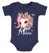 Baby Body mit Namen bedruckt Einhorn Motiv personalisierbar Geschenk Geburt Taufe kurzarm Bio Baumwolle SpecialMe®preview