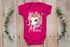 Baby Body mit Namen bedruckt Einhorn Motiv personalisierbar Geschenk Geburt Taufe kurzarm Bio Baumwolle SpecialMe®preview