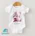 Baby Body mit Namen und Monogramm Blumendesign Wunschname Geschenk Geburt Bio-Baumwolle SpecialMe®preview