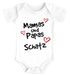 Baby Body mit Spruch Mamas und Papas Schatz mit Herzen Bio-Baumwolle Jungen & Mädchen MoonWorks®preview