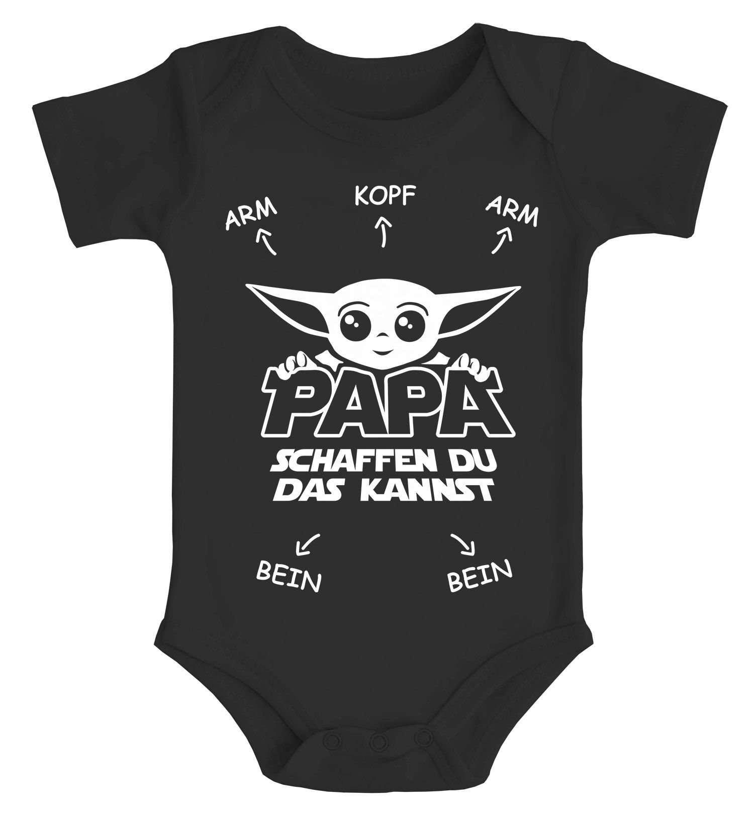 Baby Body mit Spruch Papa du schaffst das lustiges Geschenk für Väter Bio-Baumwolle Jungen & Mädchen MoonWorks®