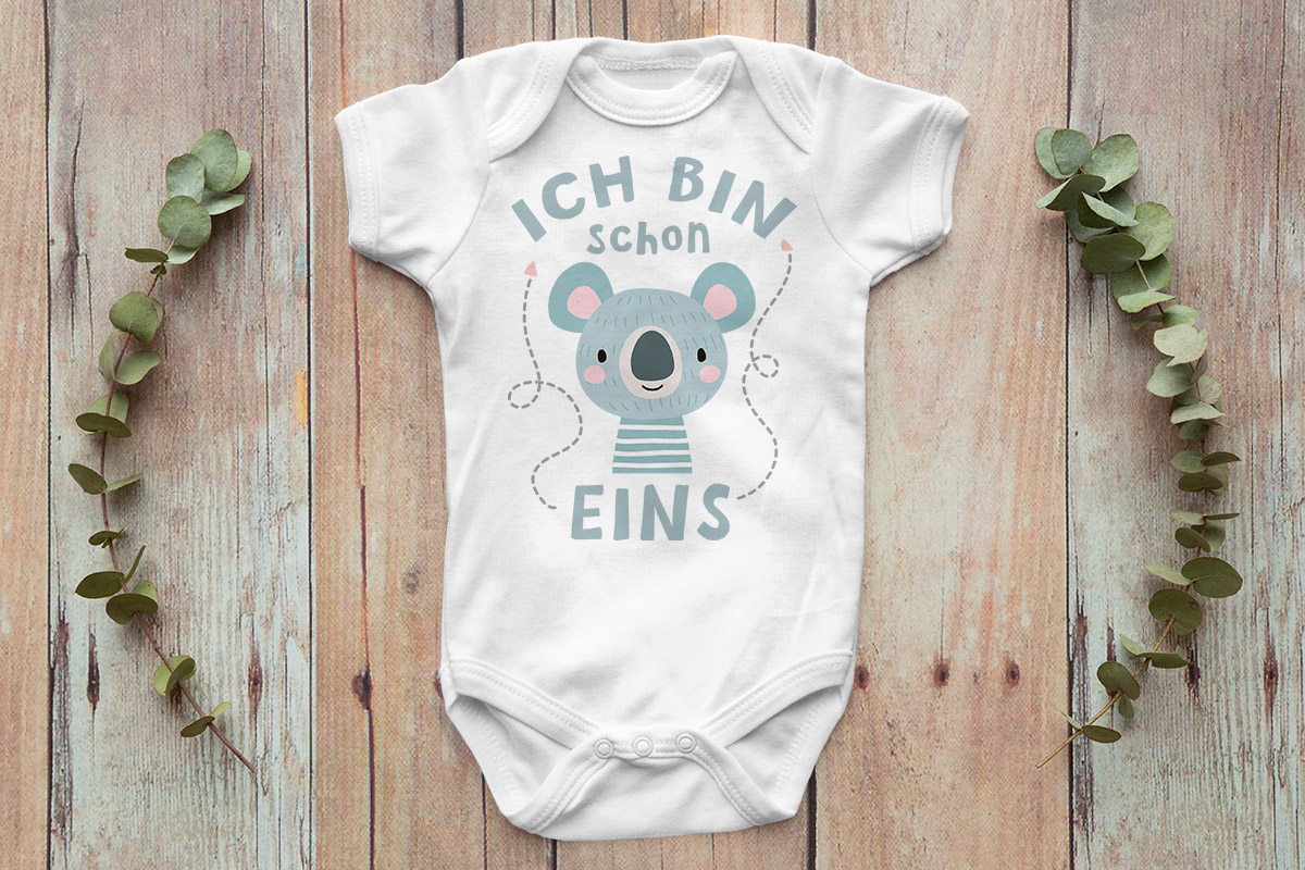 Baby T-Shirt „Ich Bin Schon 1“ – Mit Bär-Motiv, Aus Baumwolle, Für Jungen & Mädchen