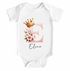 Baby Body personalisiert Monogramm Namen Initiale Blumen Krone Geschenk Geburt Bio-Baumwolle SpecialMe®preview