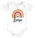 Baby Body Regenbogen Herz Design mit Namen personalisiert | Boho Style | Mädchen Jungen kurzarm Bio Baumwolle SpecialMe®preview