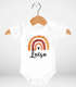 Baby Body Regenbogen Herz Design mit Namen personalisiert | Boho Style | Mädchen Jungen kurzarm Bio Baumwolle SpecialMe®preview
