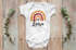 Baby Body Regenbogen Herz Design mit Namen personalisiert | Boho Style | Mädchen Jungen kurzarm Bio Baumwolle SpecialMe®preview