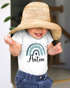 Baby Body Regenbogen Herz Design mit Namen personalisiert | Boho Style | Mädchen Jungen kurzarm Bio Baumwolle SpecialMe®preview