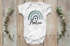 Baby Body Regenbogen Herz Design mit Namen personalisiert | Boho Style | Mädchen Jungen kurzarm Bio Baumwolle SpecialMe®preview