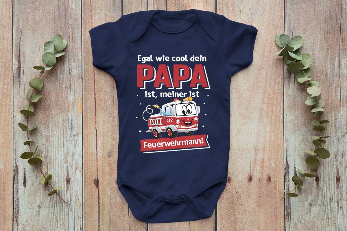 Baby T-Shirt Feuerwehr - 'Mein Papa Ist Feuerwehrmann' Für Jungen \u0026 Mädchen  Lustiges Babyshirt, image size:1200x800