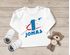 Baby Langarm-Shirt 1. Geburtstag personalisiert Name erster Geburtstag Zahl 1 Rakete Geburtstagsshirt MoonWorks®preview