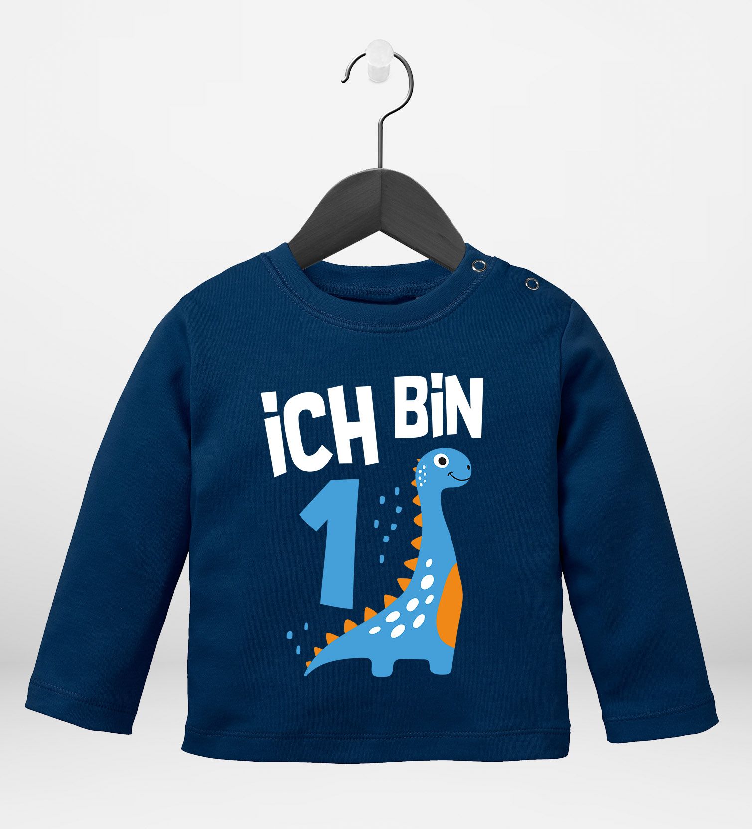 Baby LangarmShirt 1. Geburtstag Spruch Ich bin 1 Dinosaurier Dino