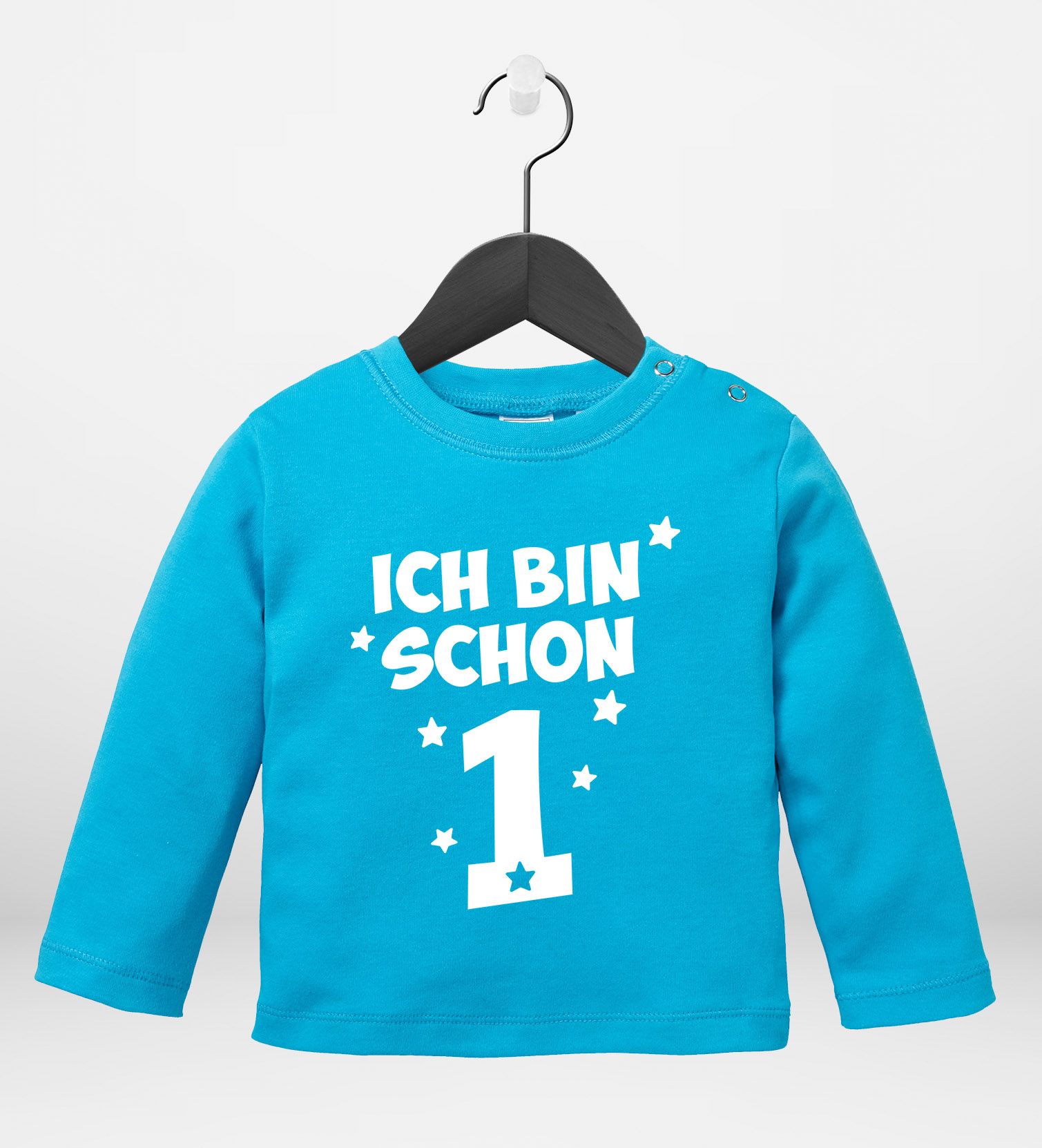 Baby LangarmShirt 1. Geburtstag Spruch Ich bin schon 1