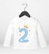 Baby Langarm-Shirt 1. Geburtstag Zahl 1 bzw. 2 mit Krone Sternen Geburtstagsshirt Bio-Baumwolle MoonWorks®preview