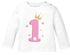 Baby Langarm-Shirt 1. Geburtstag Zahl 1 bzw. 2 mit Krone Sternen Geburtstagsshirt Bio-Baumwolle MoonWorks®preview