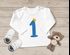 Baby Langarm-Shirt 1. Geburtstag Zahl 1 Krone Geburtstagsshirt Geburtstagsshirt Bio-Baumwolle Junge Mädchen MoonWorks®preview