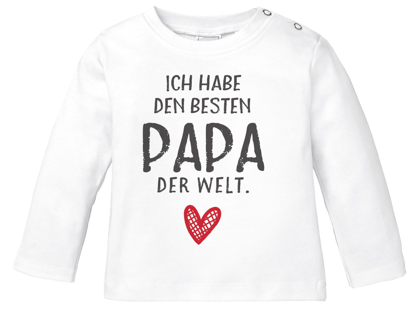 Baby Langarmshirt mit Spruch ich habe den besten Papa der Welt Geschenk  Geburtstag Bio-Baumwolle Shirt Moonworks® | Akowi