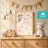 Baby Poster mit Geburtsdaten personalisiert | Teddybär mit Luftballon | Aquarell Kunstdruck | Wunschname Geburtsdatum SpecialMe® preview