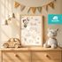 Baby Poster mit Geburtsdaten personalisiert | Teddybär mit Luftballon | Aquarell Kunstdruck | Wunschname Geburtsdatum SpecialMe® preview