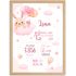 Baby Poster personalisiert Mädchen | Geburtsposter mit Name, Geburtsdaten und Hase |  Wandbild fürs Babyzimmer |Geschenk zur Geburt SpecialMe® preview