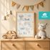 Baby Poster personalisiert mit Geburtsdaten – Geburtsposter mit Elefant Wolken Sternen – Name Datum Größe Gewicht – Geschenk Geburt SpecialMe® preview