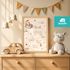 Baby Poster personalisiert mit Geburtsdaten – Geburtsposter mit Teddybär, Wolken & Sternen – Name Datum Größe Gewicht – Geschenk zur Geburt SpecialMe® preview