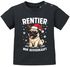 Baby Shirt kurzarm Weihnachten Mops Hund Rentier Spruch Lustig Mädchen Jungen Bio Baumwolle MoonWorks®preview