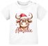 Baby Shirt kurzarm Weihnachten Weihnachtstiere Rentier Elch Kuh personalisiert mit Namen Babyshirt Jungen Mädchen SpecialMe®preview
