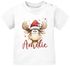 Baby Shirt kurzarm Weihnachten Weihnachtstiere Rentier Elch Kuh personalisiert mit Namen Babyshirt Jungen Mädchen SpecialMe®preview