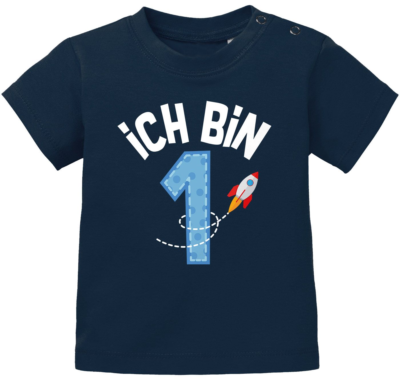 Baby T-Shirt 1. Geburtstag Geburtstagsshirt Ich bin 1 Zahl Alter kurzarm Bio-Baumwolle MoonWorks® 