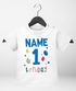 Baby T-Shirt 1. Geburtstag personalisiert Name erster Geburtstag Zahl Geburtstagsshirt kurzarm Bio-Baumwolle MoonWorks®preview