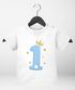 Baby T-Shirt 1. Geburtstag Zahl 1 bzw. 2 mit Krone und Sternen Geburtstagsshirt kurzarm Bio-Baumwolle MoonWorks®preview