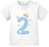 Baby T-Shirt 1. Geburtstag Zahl 1 bzw. 2 mit Krone und Sternen Geburtstagsshirt kurzarm Bio-Baumwolle MoonWorks®preview