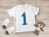 Baby T-Shirt 1. Geburtstag Zahl 1 mit Krone Geburtstagsshirt Aufdruck Alter kurzarm Bio-Baumwolle MoonWorks®preview