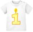 Baby T-Shirt kurzarm Babyshirt mit Aufdruck erster Geburtstag eins 1 Jahr Zahl Mädchen Jungen Shirt Moonworks®preview